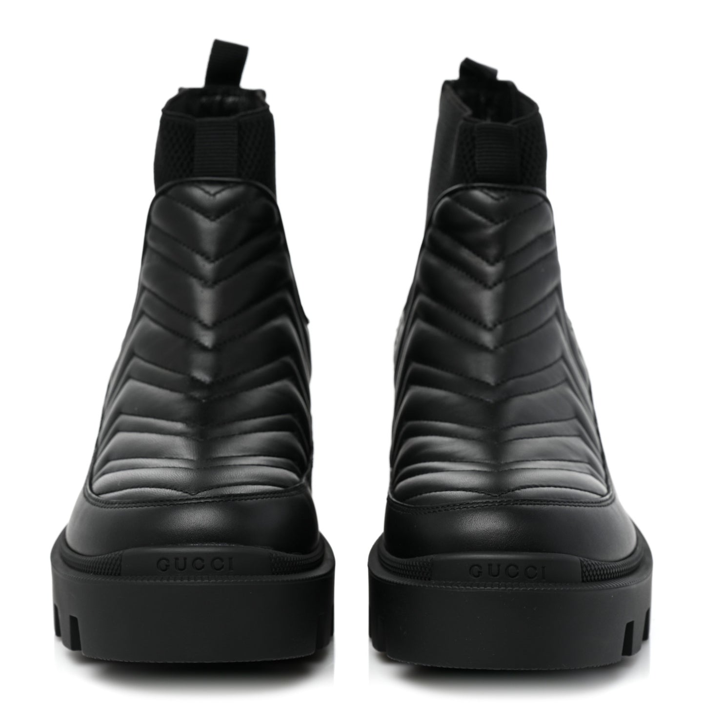 Calfskin Nappa Matelasse Frances Chelsea Boots 39 Black