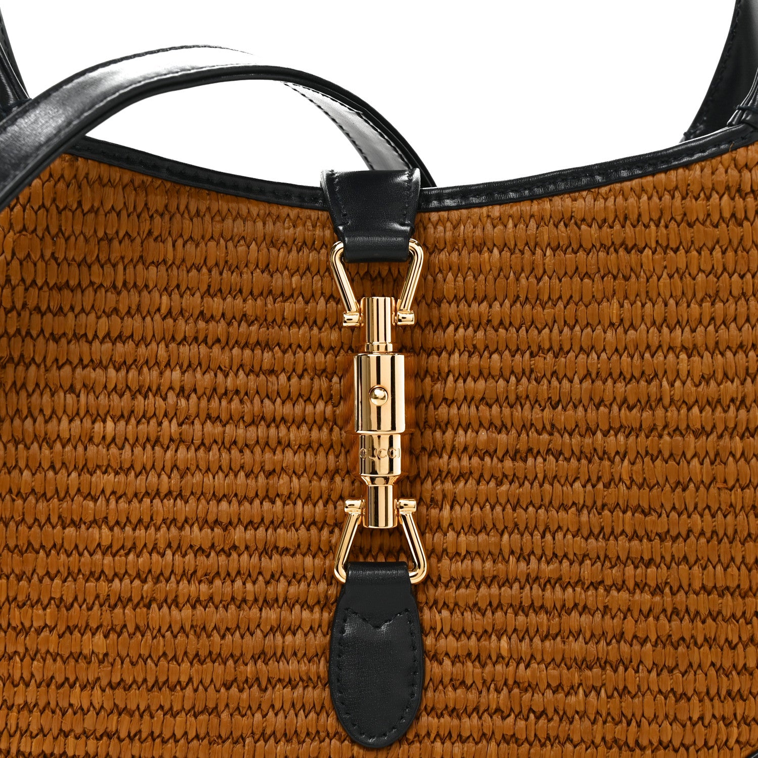 Gucci Straw Lux Boarded Dyana Lux Calfskin Small Jackie 1961 Hobo Natural Blue 8 of 11