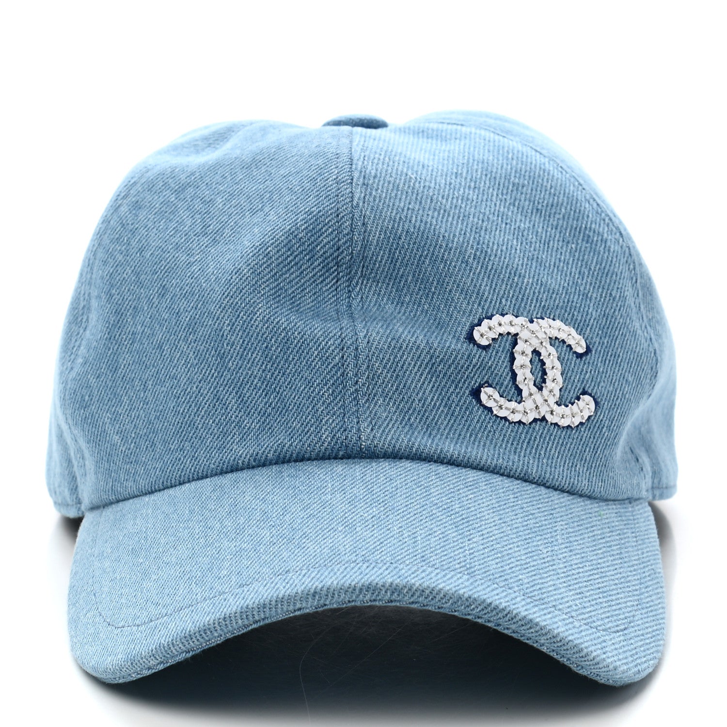 Chanel Cotton Sequin CC Cap Hat Blue 3 of 8