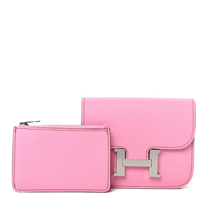 Hermes Epsom Constance Slim Wallet 5P Pink 1 of 4