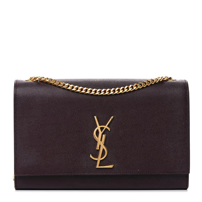 Saint Laurent Grain De Poudre Medium Classic Monogram Kate Satchel Amaranto 1 of 9