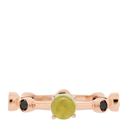 Damiani 18K Rose Gold Black Diamond Peridot Band Ring 53 6.25 1 of 5