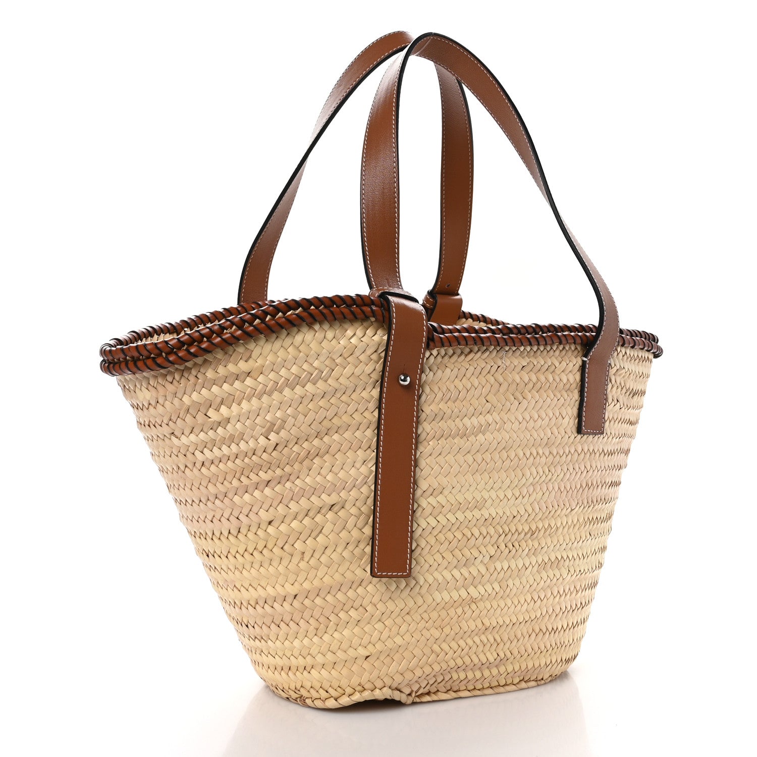 Loewe Raffia Basket Tote Bag Natural Tan 3 of 9