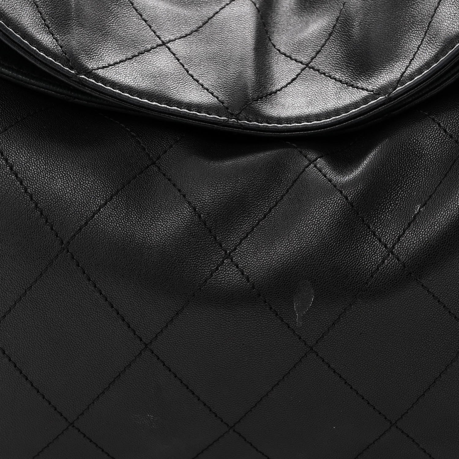 Chanel Lambskin Stitched Medium Ultimate Soft Tote Black 8 of 13