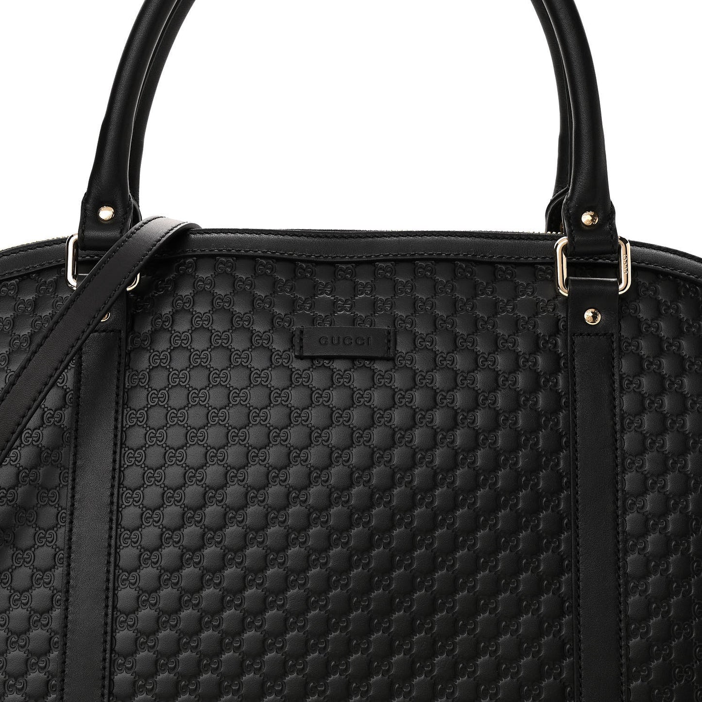 Soft Microguccissima Large Dome Satchel Black