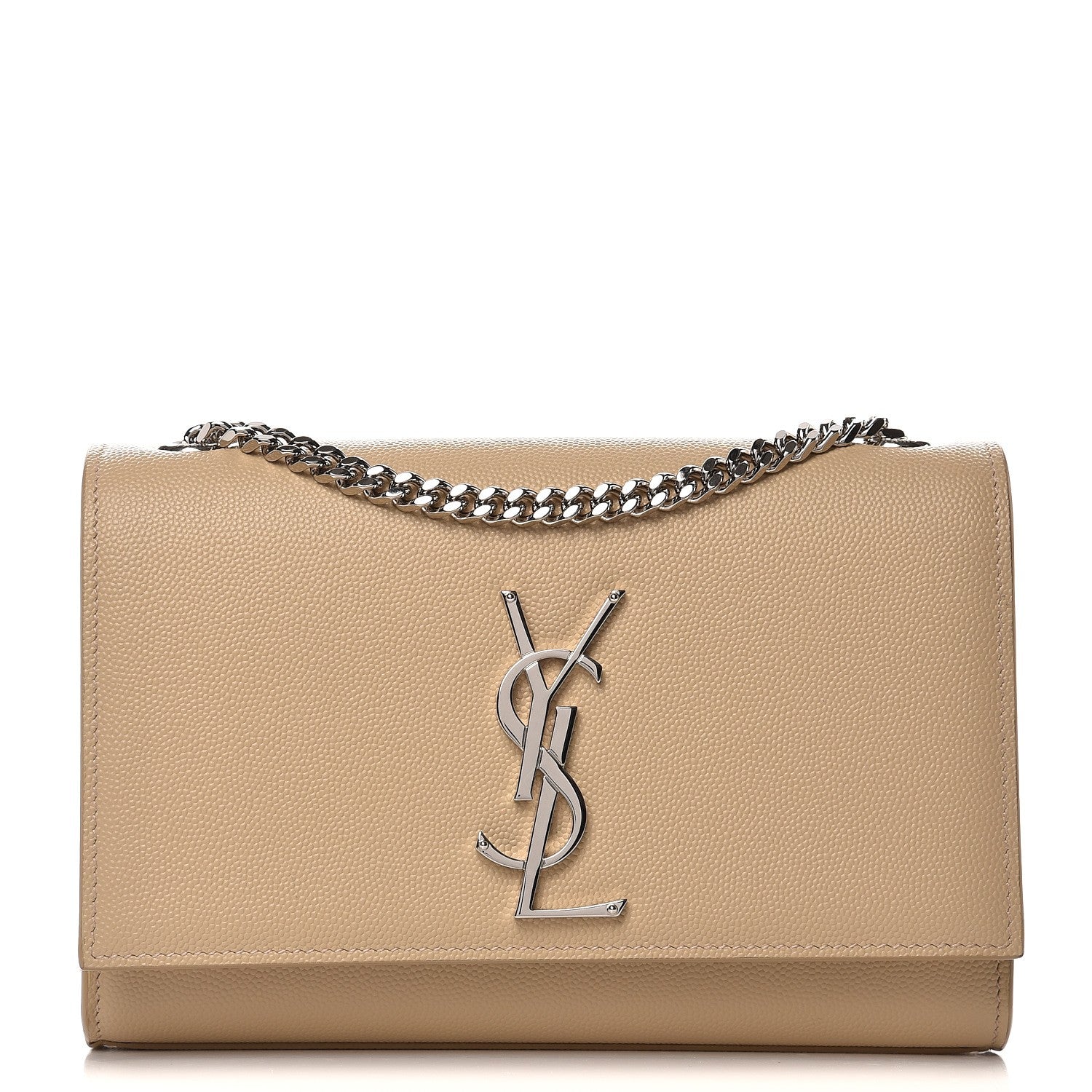 Saint Laurent Grain De Poudre Small Monogram Kate Satchel Nude Powder 1 of 8