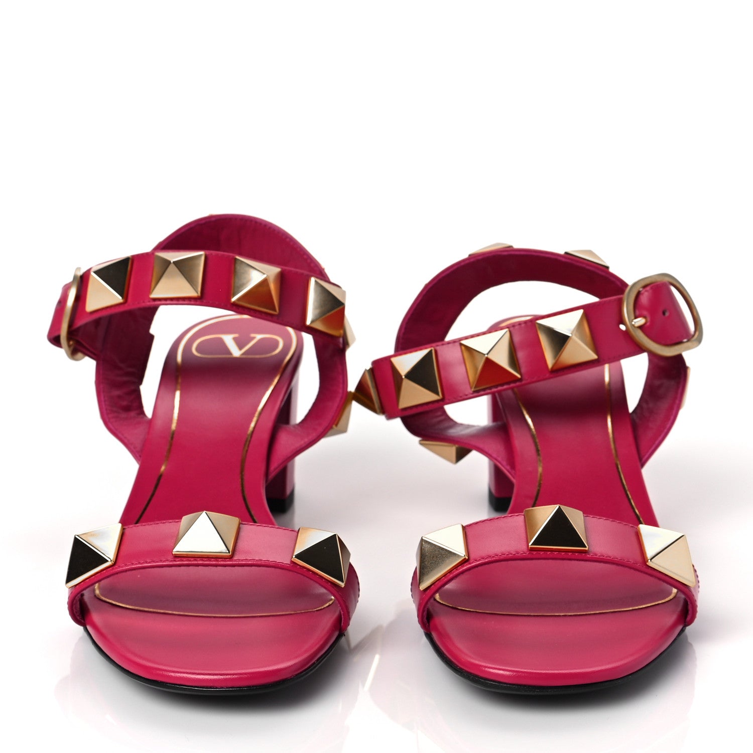 Valentino Garavani Calfskin Roman Stud 60mm Sandals 37.5 Blossom 3 of 7