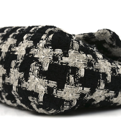Chanel Tweed Quilted Large Chanel 19 Flap Black Ecru White 10 of 12