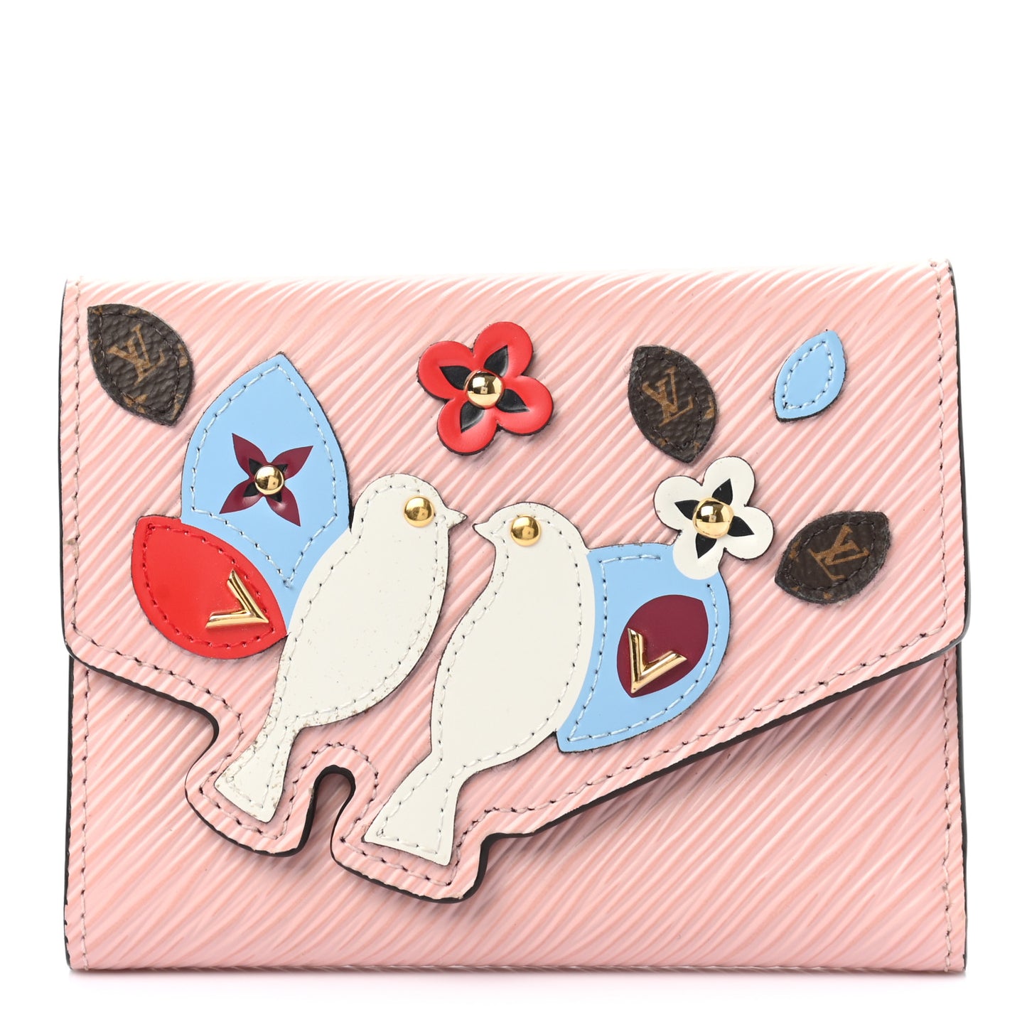 Epi Birds Victorine Wallet Rose Ballerine