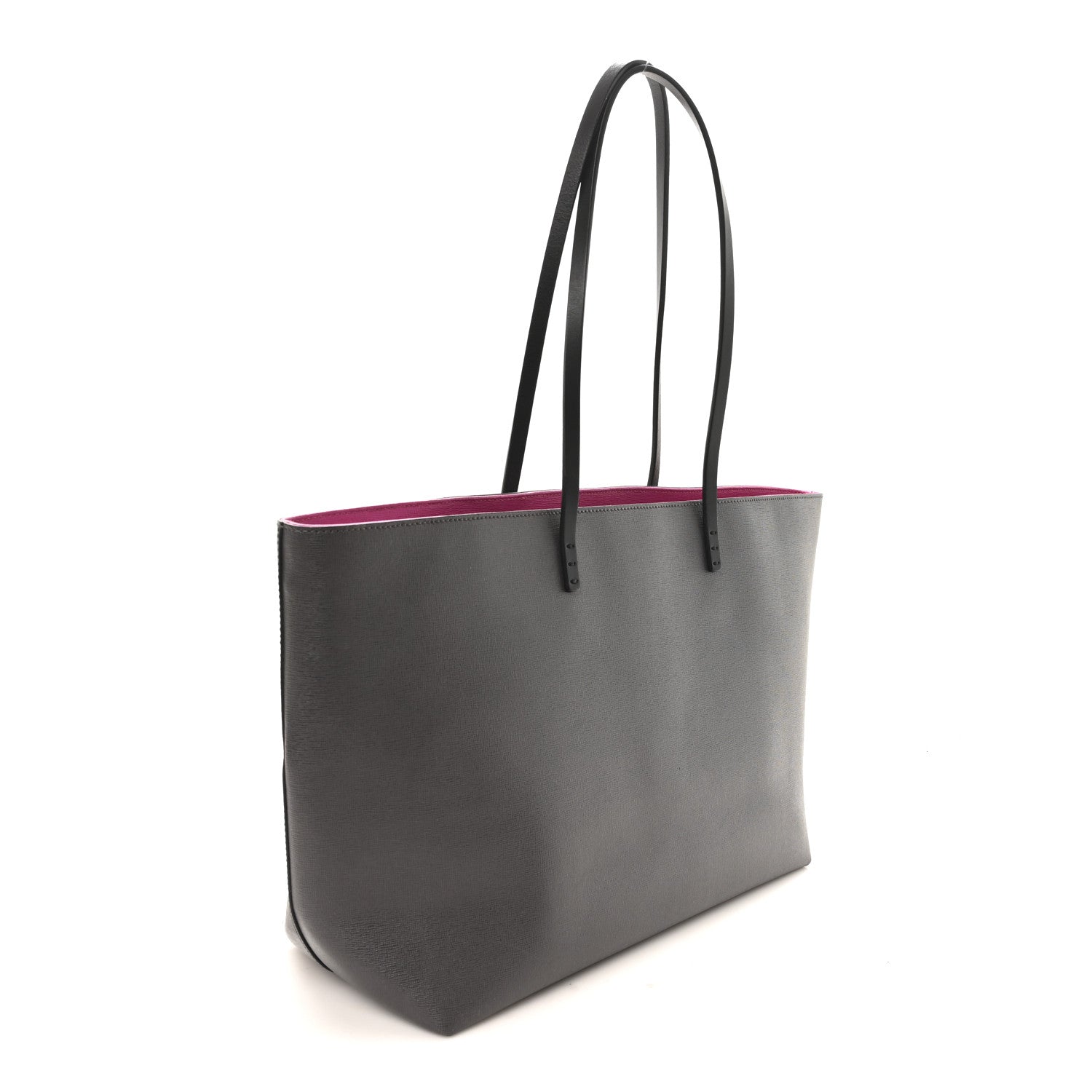 Fendi Vitello Elite Cuoio Monster Buggies Medium Roll Tote Carbone Black Multicolor Magenta 3 of 11