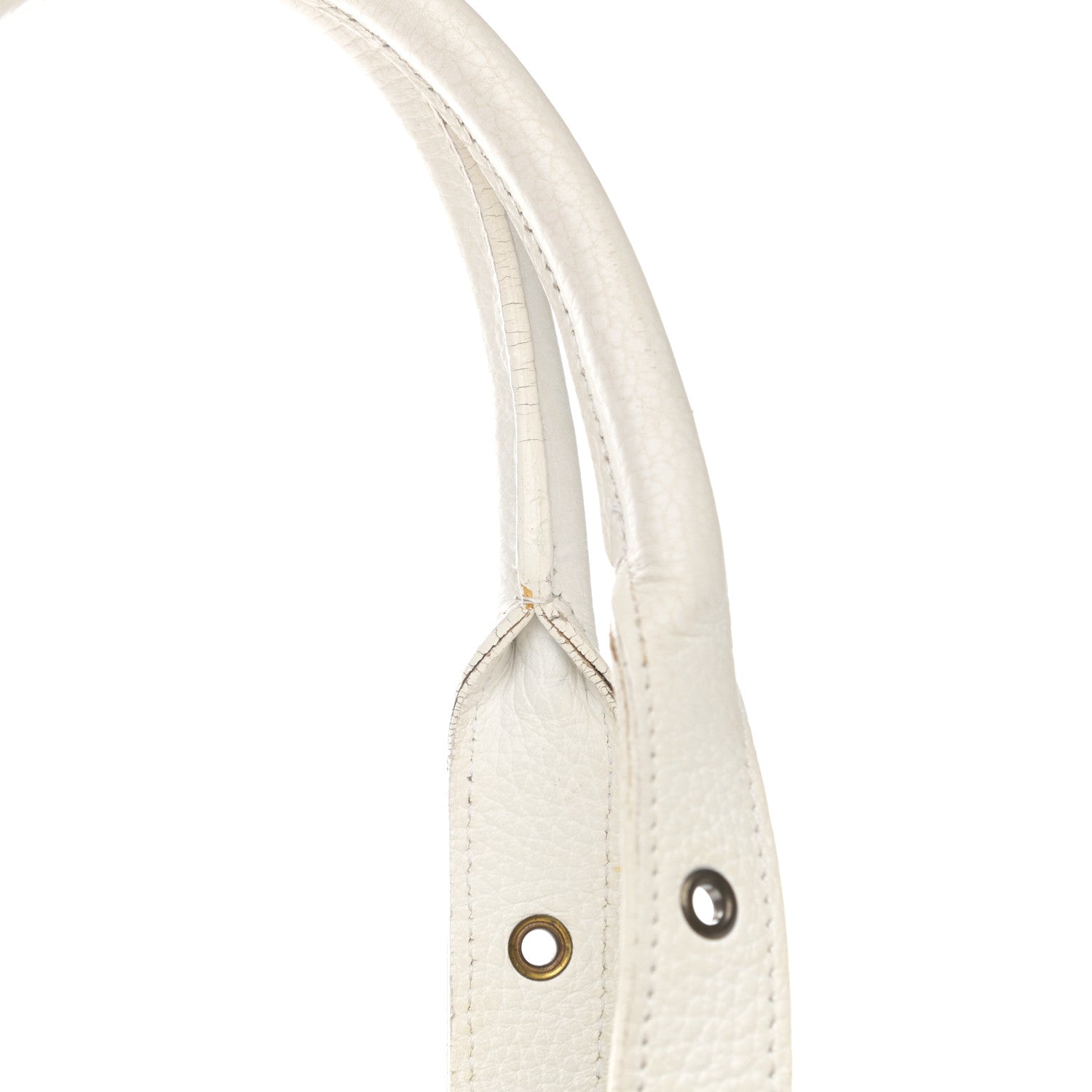 Burberry Signature Grain Calfskin Check Embossed Tote White 16 of 19