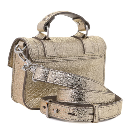 Proenza Schouler Textured Metallic Lambskin Micro PS1 Satchel Light Gold 4 of 6