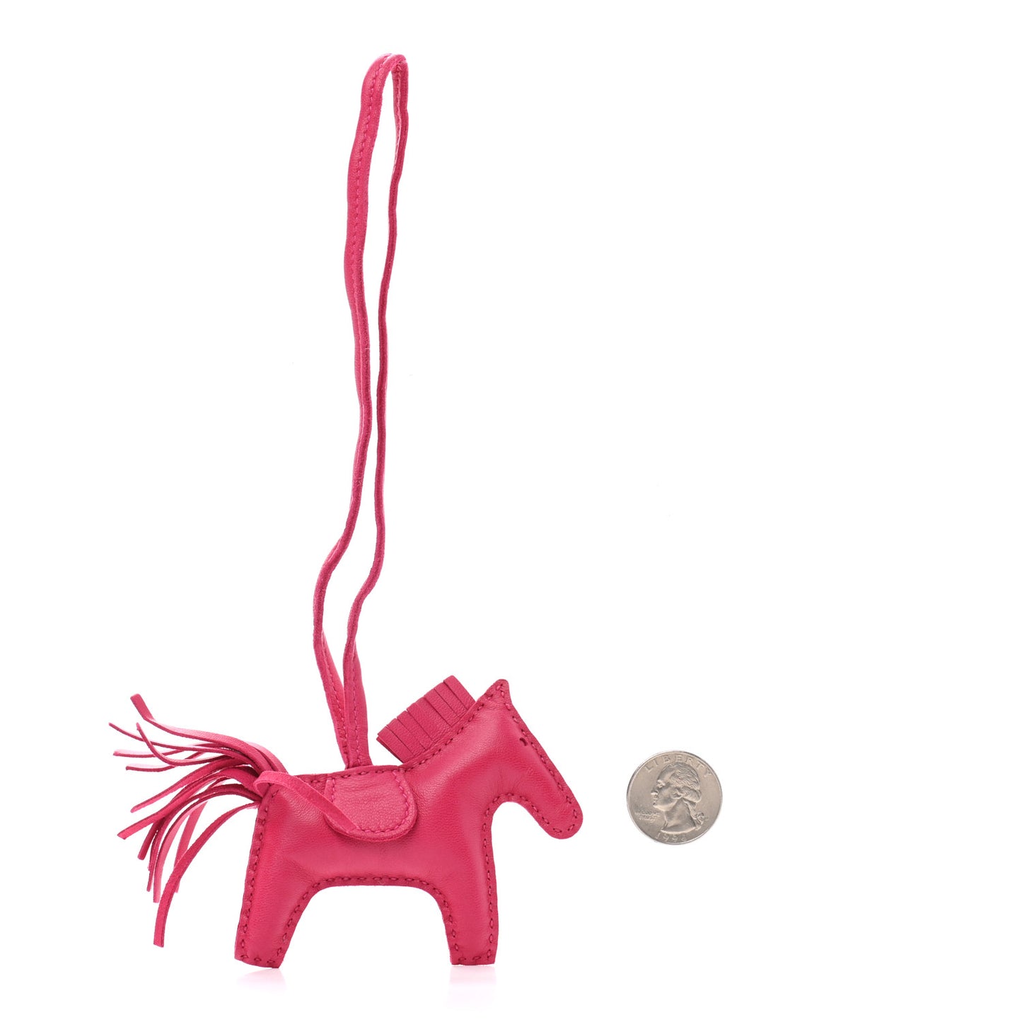 Milo Lambskin Grigri Rodeo Horse Bag Charm PM Rose Mexico