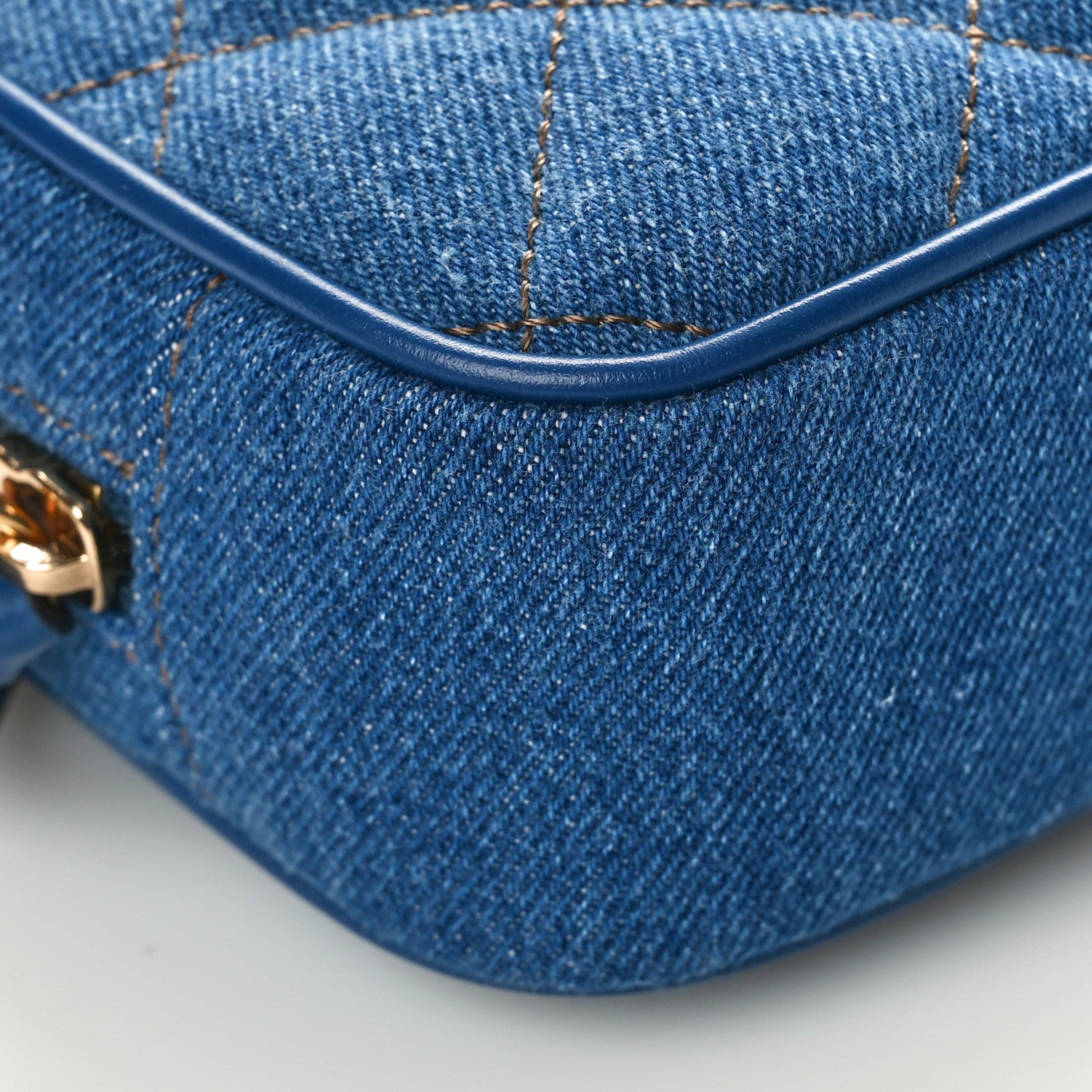 Versace Denim Quilted La Medusa Camera Bag Blue 9 of 10