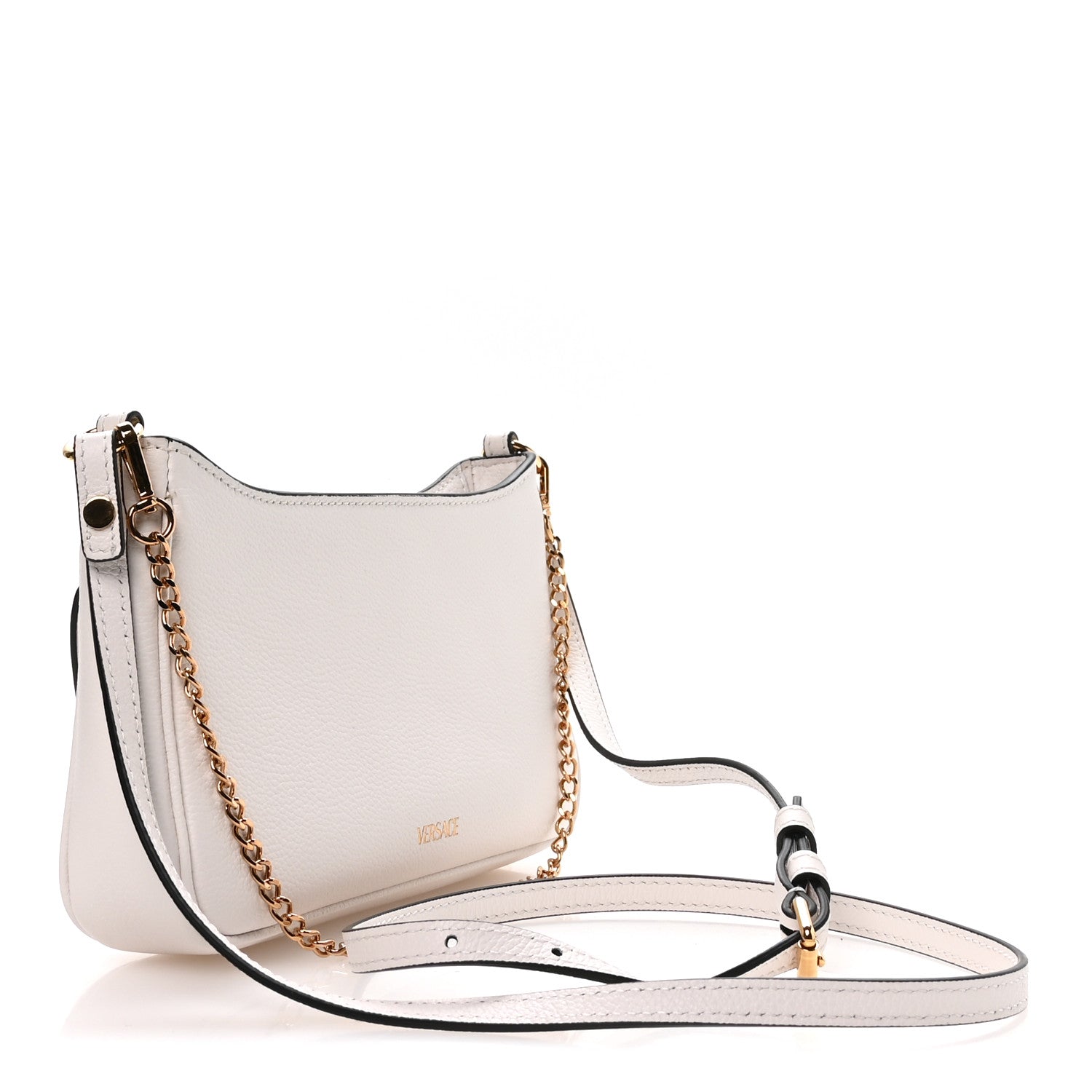 Versace Grained Calfskin La Medusa Mini Crossbody Bag White 3 of 9