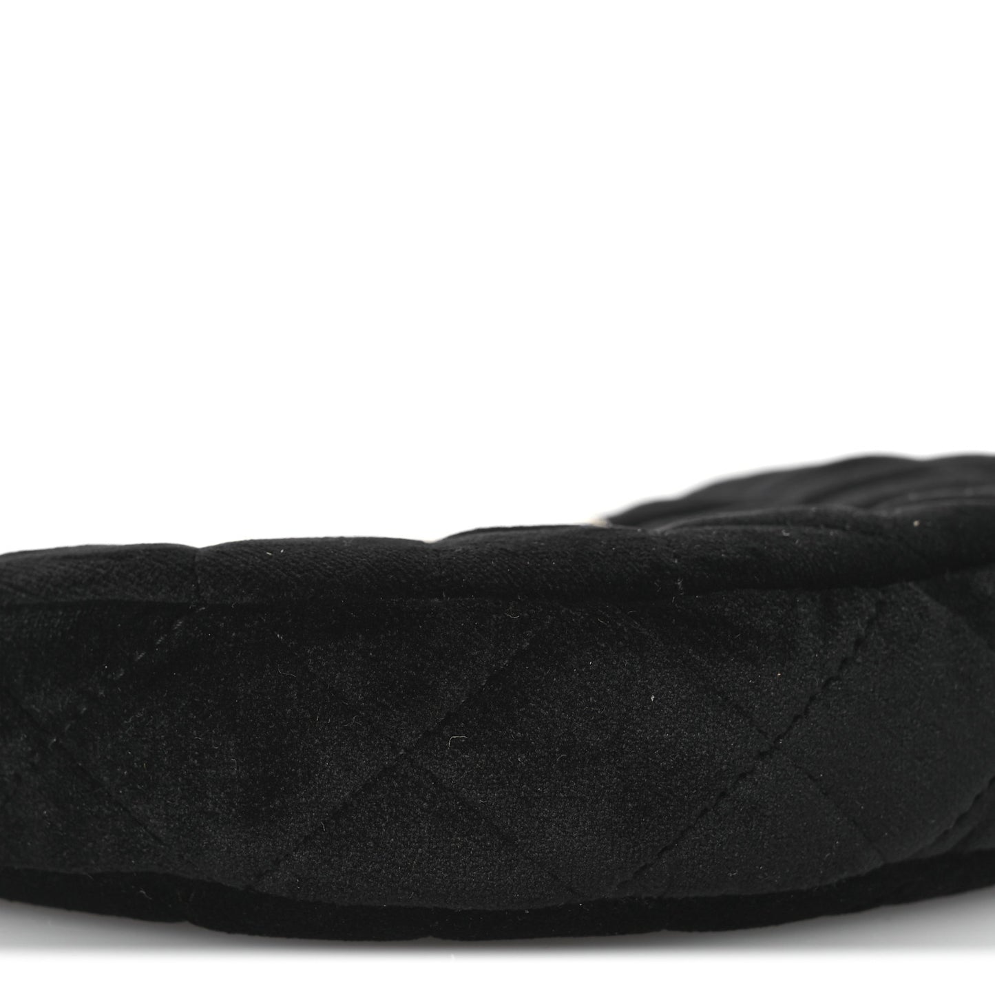 Velvet Crystal Quilted Chain Hobo Black