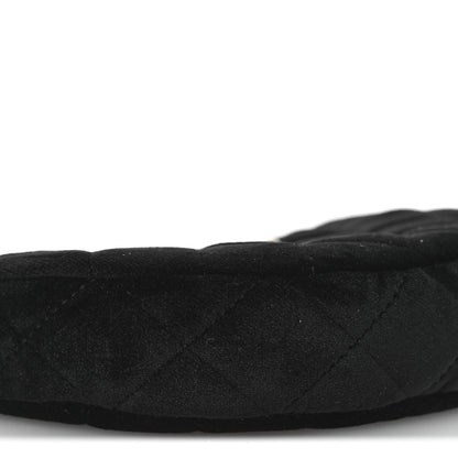 Chanel Velvet Crystal Quilted Chain Hobo Black 9 of 10