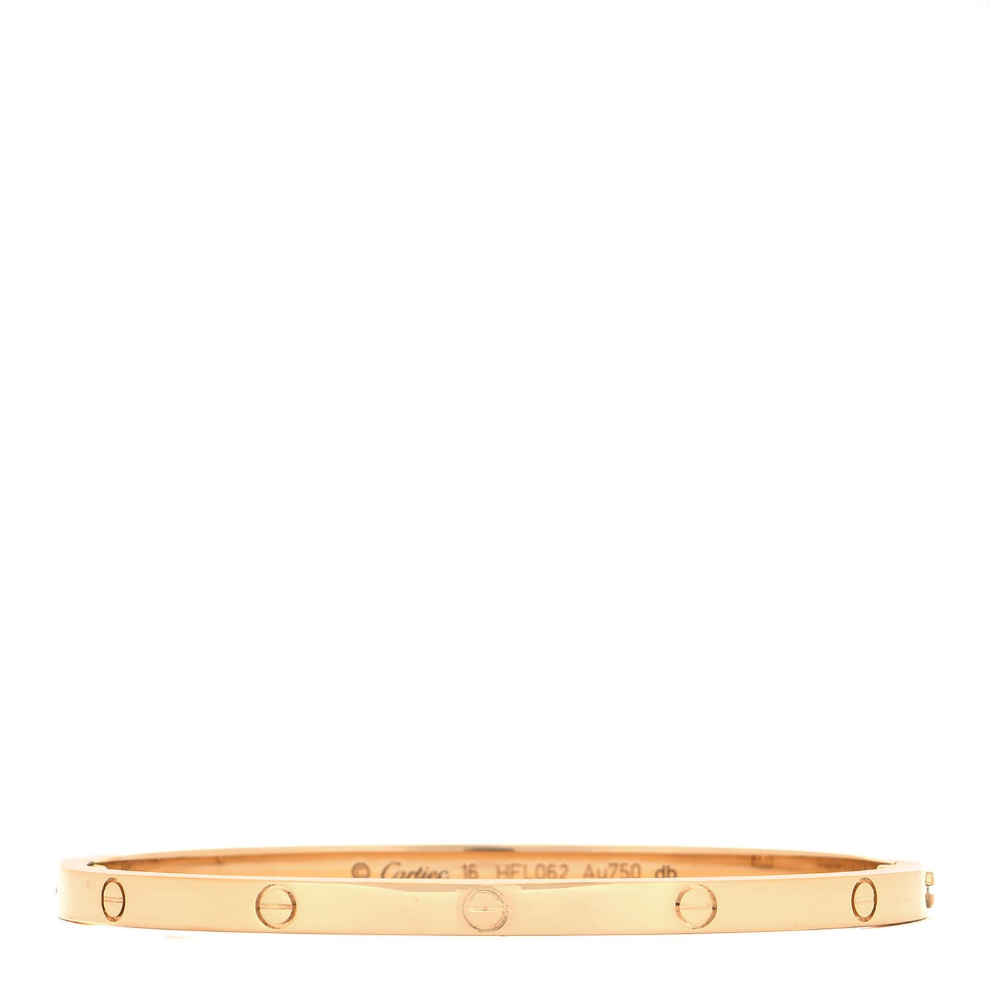 18K Yellow Gold Small LOVE Bracelet 16