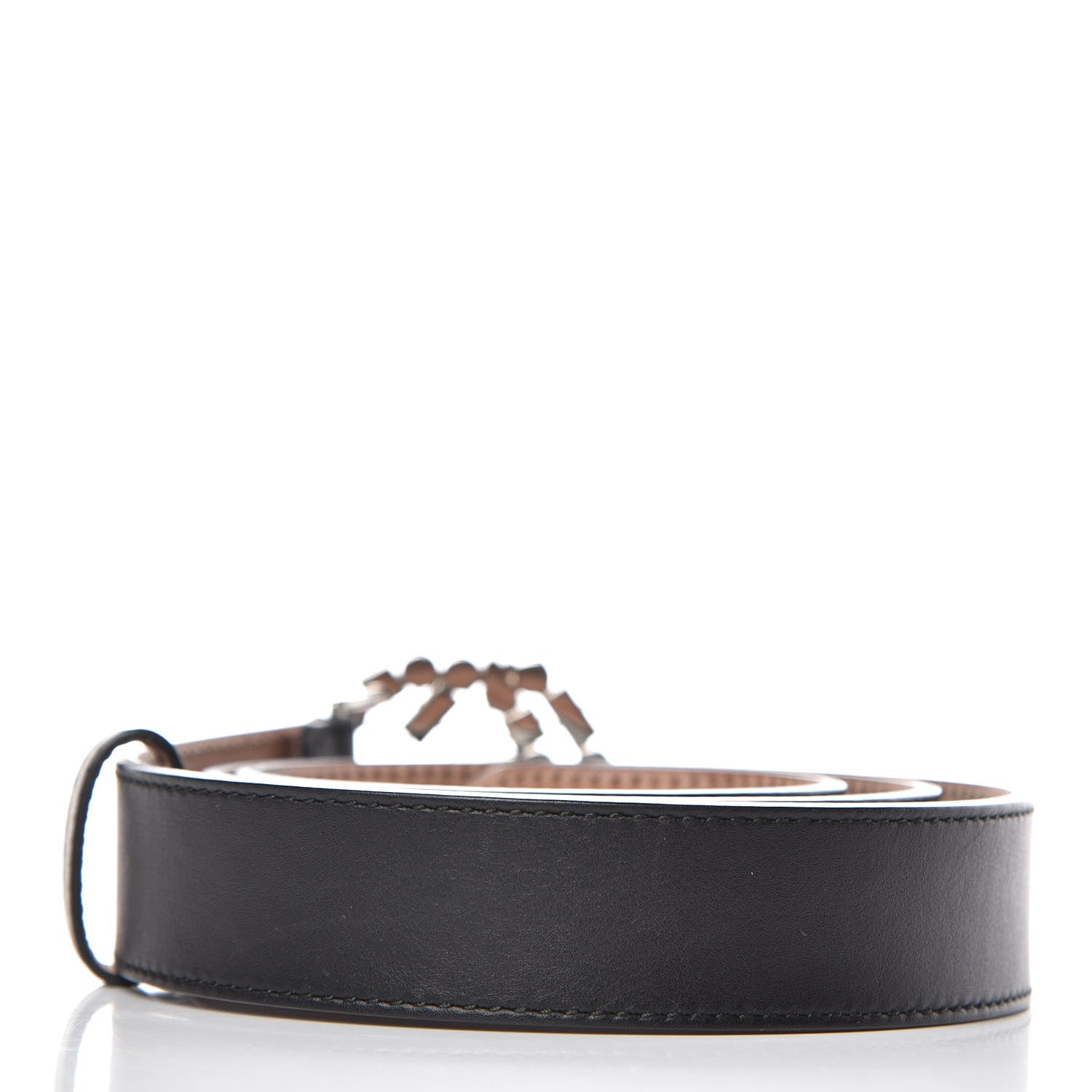 Gucci Calfskin Crystal Interlocking G Belt 90 36 Black 3 of 7