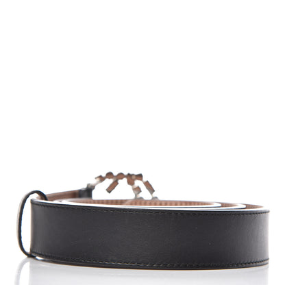 Gucci Calfskin Crystal Interlocking G Belt 90 36 Black 3 of 7