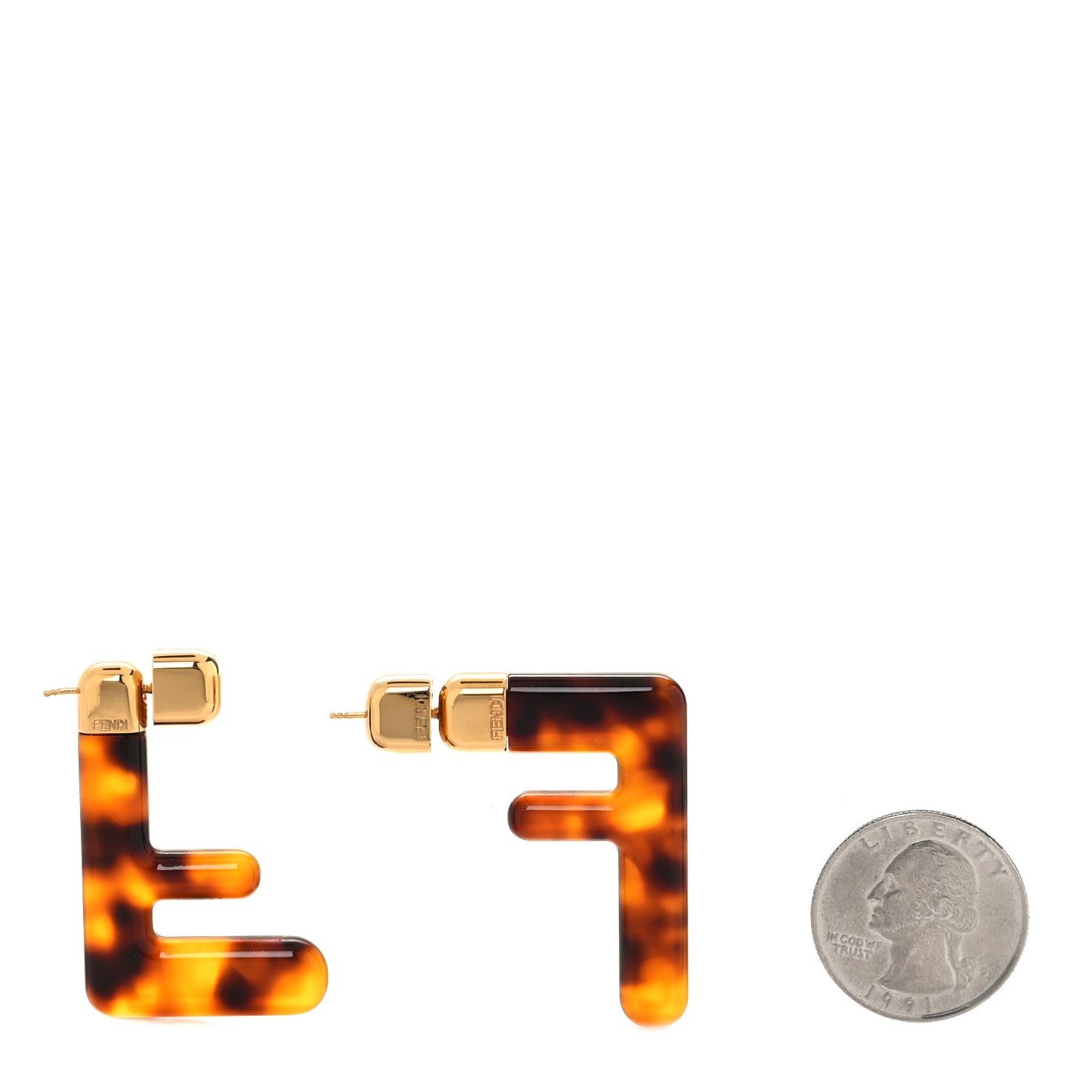 Plexiglass F Earrings Brown