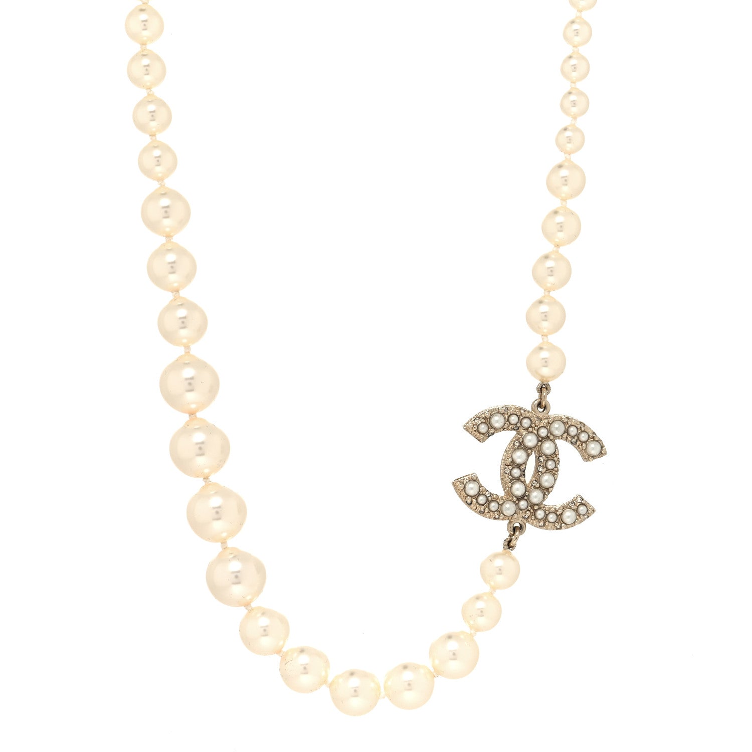 Chanel Pearl CC 100th Anniversary Necklace Light Gold 1 of 5