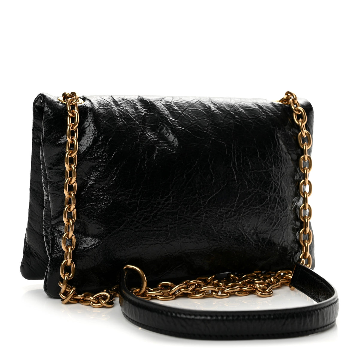 Arena Puffy Monaco Chain Shoulder Bag Black