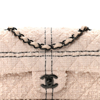 Chanel Tweed Quilted Mini Rectangular Flap Light Pink Black 8 of 10