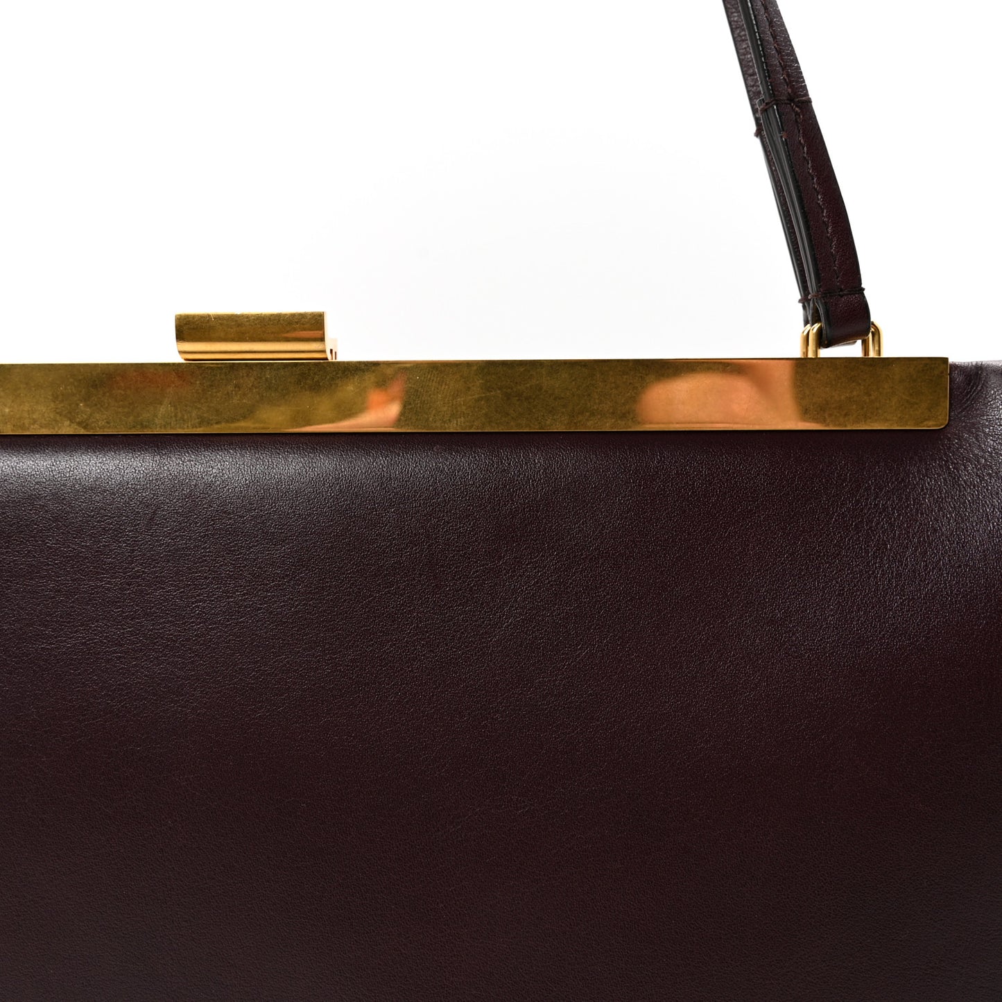 Patina Box Calfskin Medium Clasp Bag Bordeaux