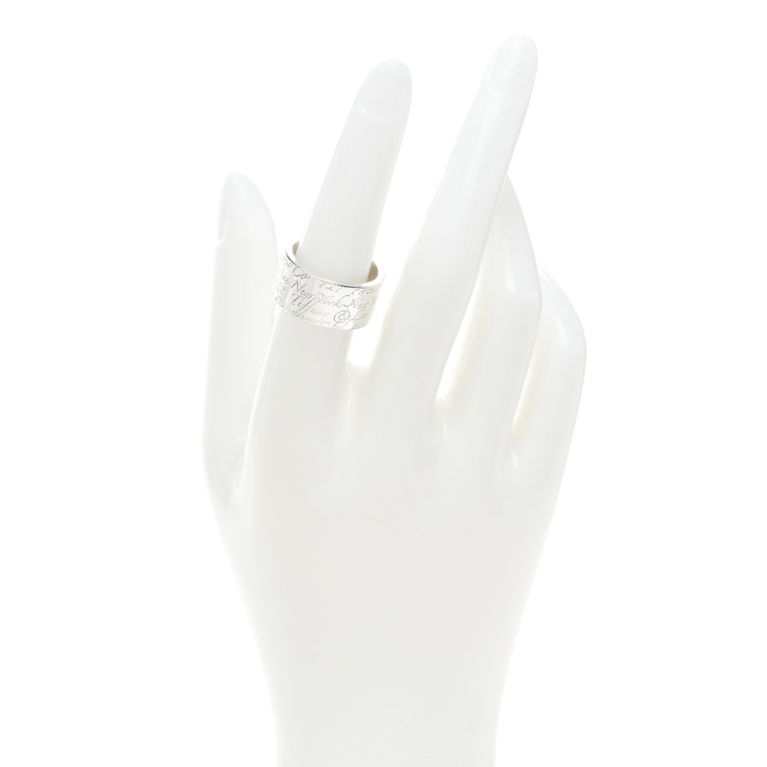 Tiffany Sterling Silver 10mm Notes Wide Ring 54 7 2 of 4