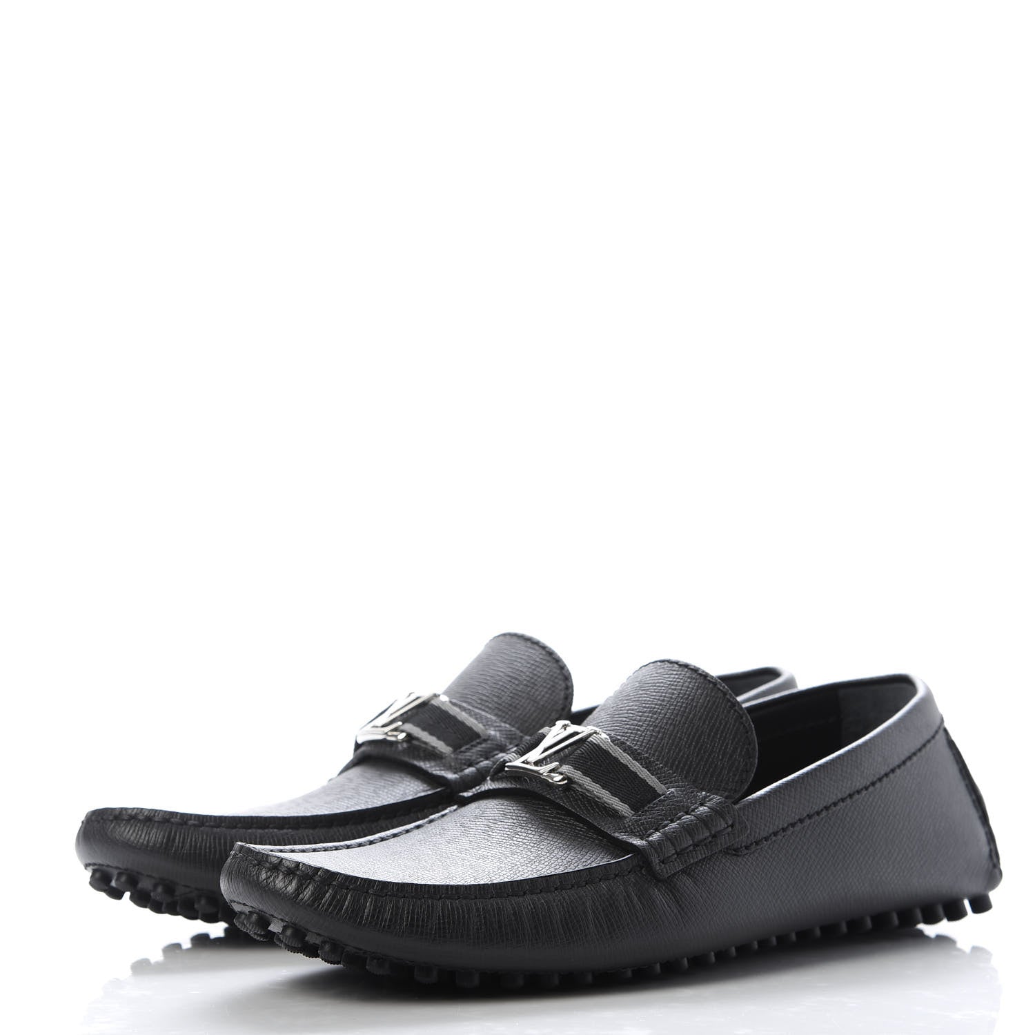 Louis Vuitton Taiga Hockenheim Moccasin Loafers 7.5 Black 3 of 9