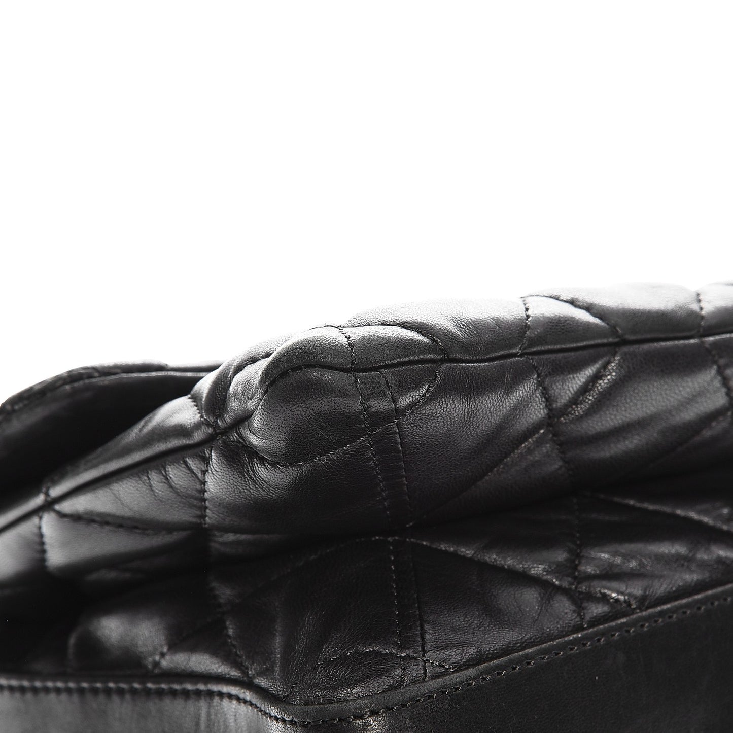 Lambskin Quilted Maxi 3 Flap Black