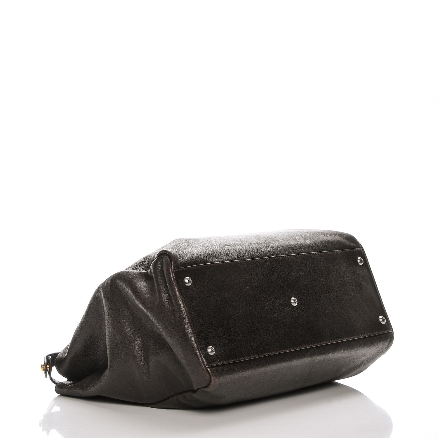 Fendi Goatskin Large Peekaboo Iconic Satchel Moro Grigio 4 of 7