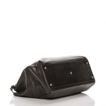 Fendi Goatskin Large Peekaboo Iconic Satchel Moro Grigio 4 of 7