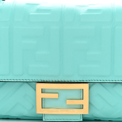 Fendi Nappa FF 1974 Embossed Baguette Spring Turquoise 8 of 10