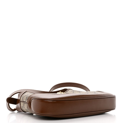 Gucci GG Supreme Monogram Azalea Calfskin Web Small Jackie 1961 Hobo Beige Ebony Brown Sugar 4 of 9