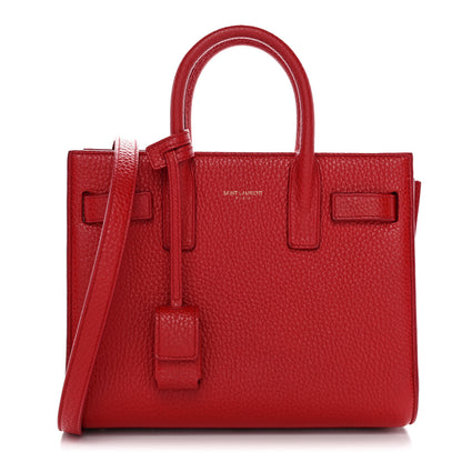 Saint Laurent Grained Calfskin Nano Sac De Jour Souple Lipstick Red 1 of 11