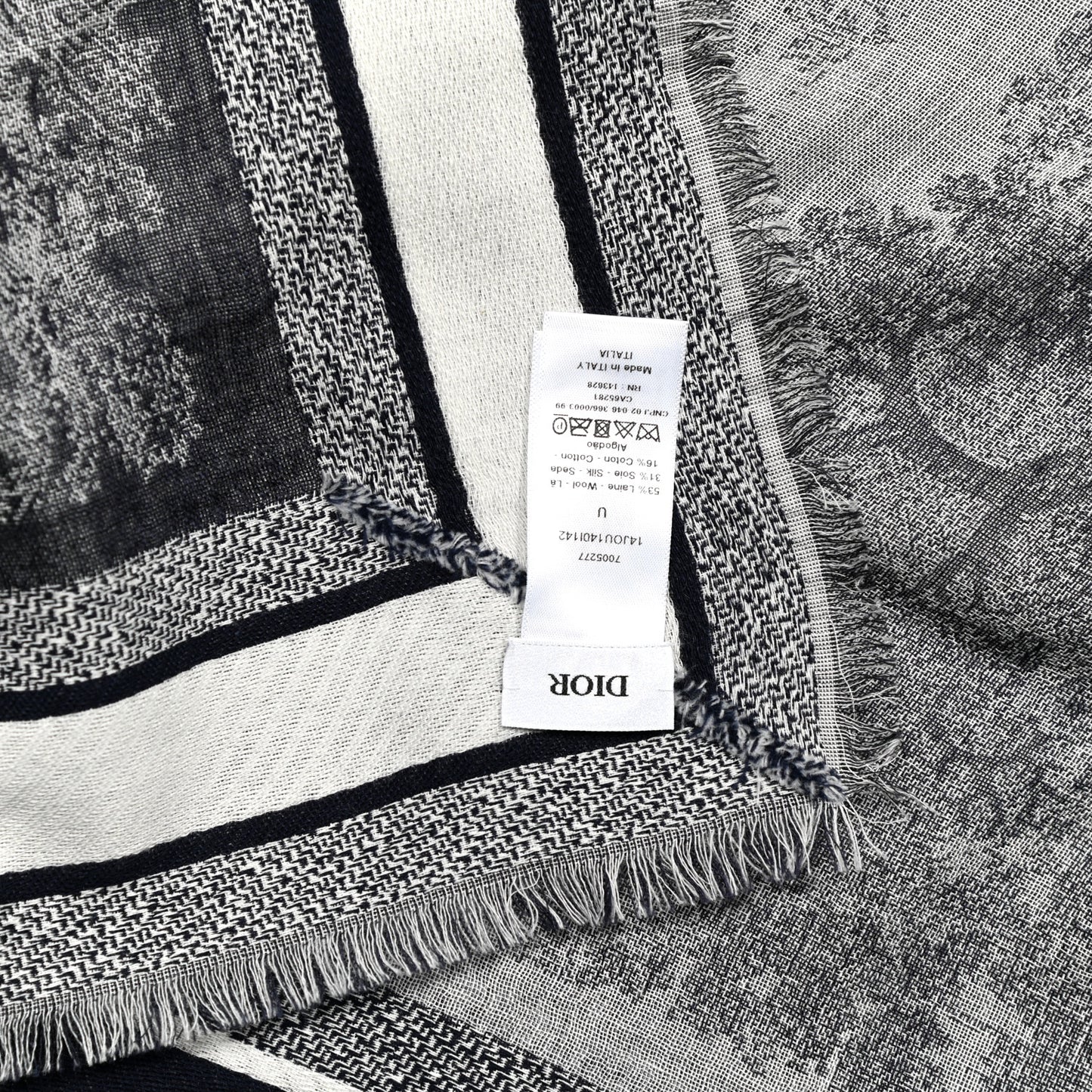 Cashmere Toile De Jouy Poncho Grey