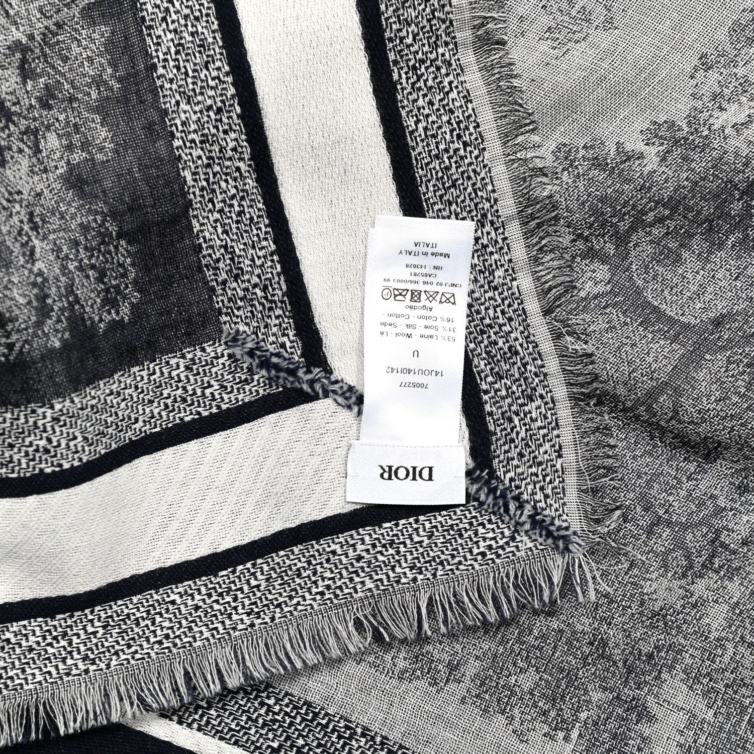 Christian Dior Cashmere Toile De Jouy Poncho Grey 5 of 5