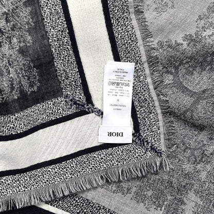 Christian Dior Cashmere Toile De Jouy Poncho Grey 5 of 5
