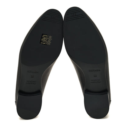 Hermes Goatskin Womens Paris Loafers 38 Black 5 of 10
