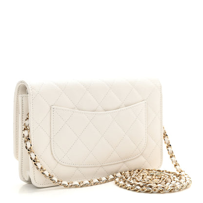 Chanel Caviar Quilted Wallet On Chain WOC White 3 of 11