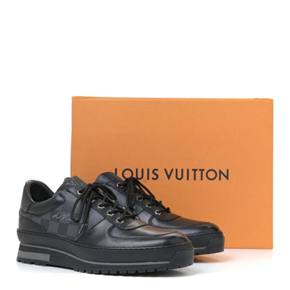 Louis Vuitton Calfskin Damier Graphite Harlem Sneakers 8 Black 6 of 6