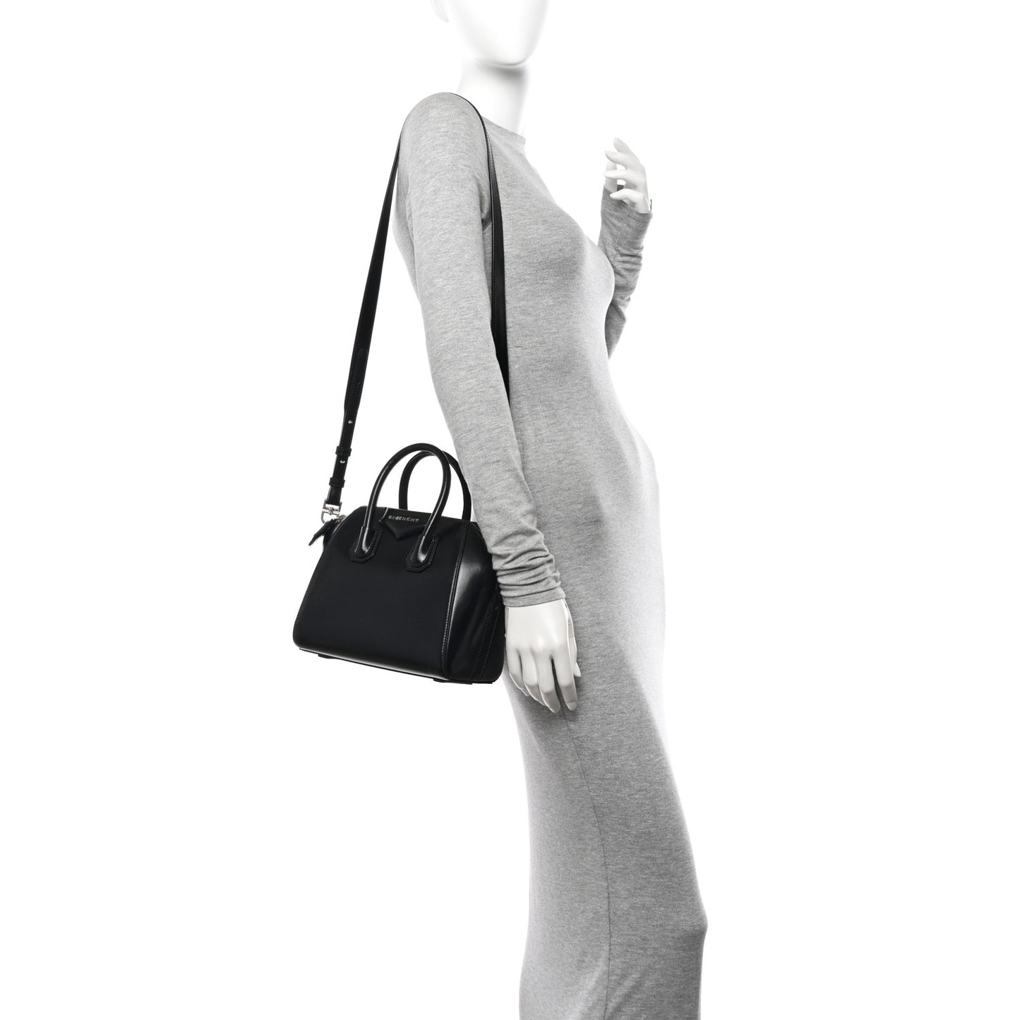 Shiny Lord Calfskin Mini Antigona Black
