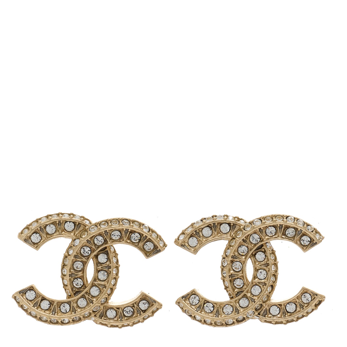 Crystal Timeless CC Earrings Light Gold