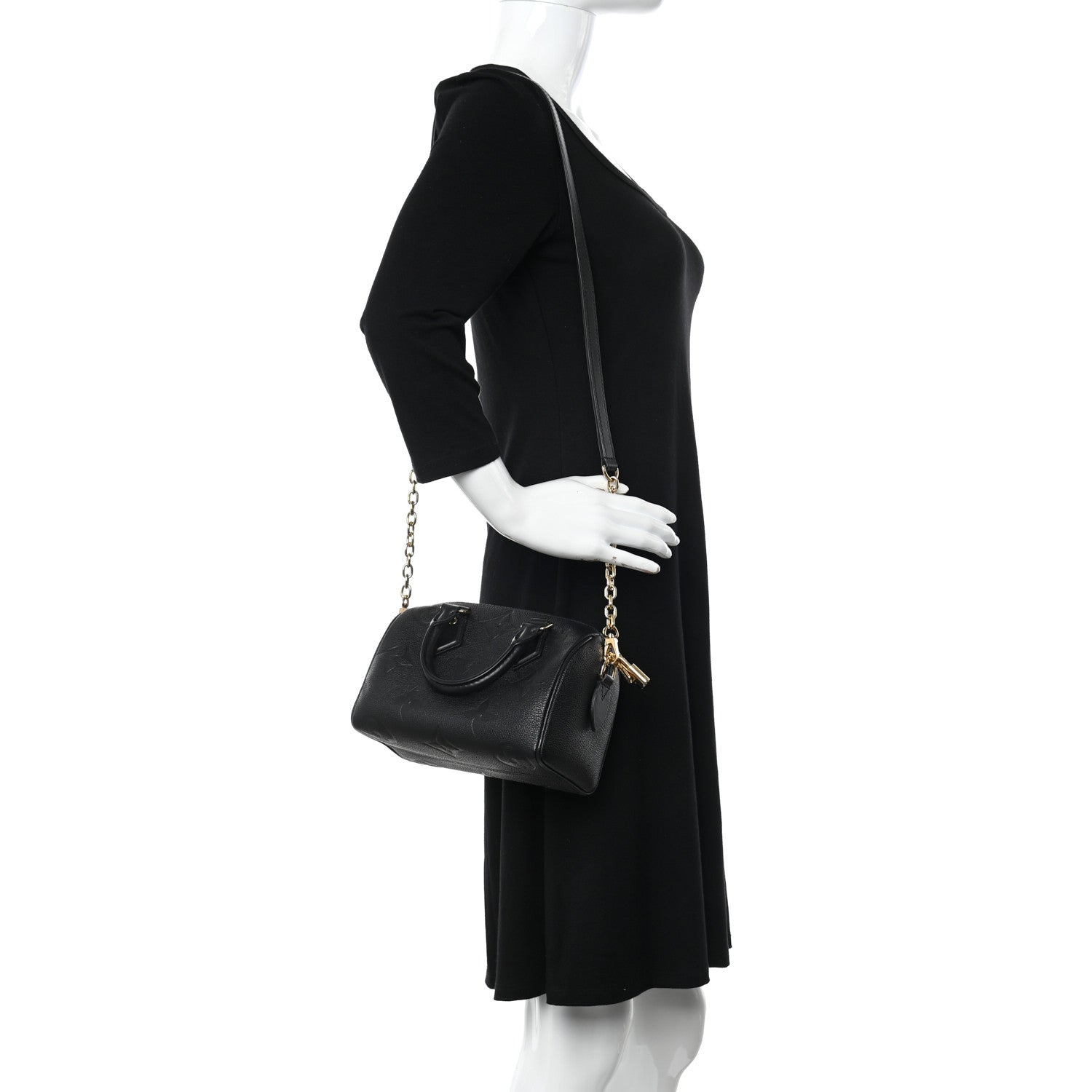Louis Vuitton Empreinte Monogram Giant Speedy Bandouliere 20 Black 2 of 9