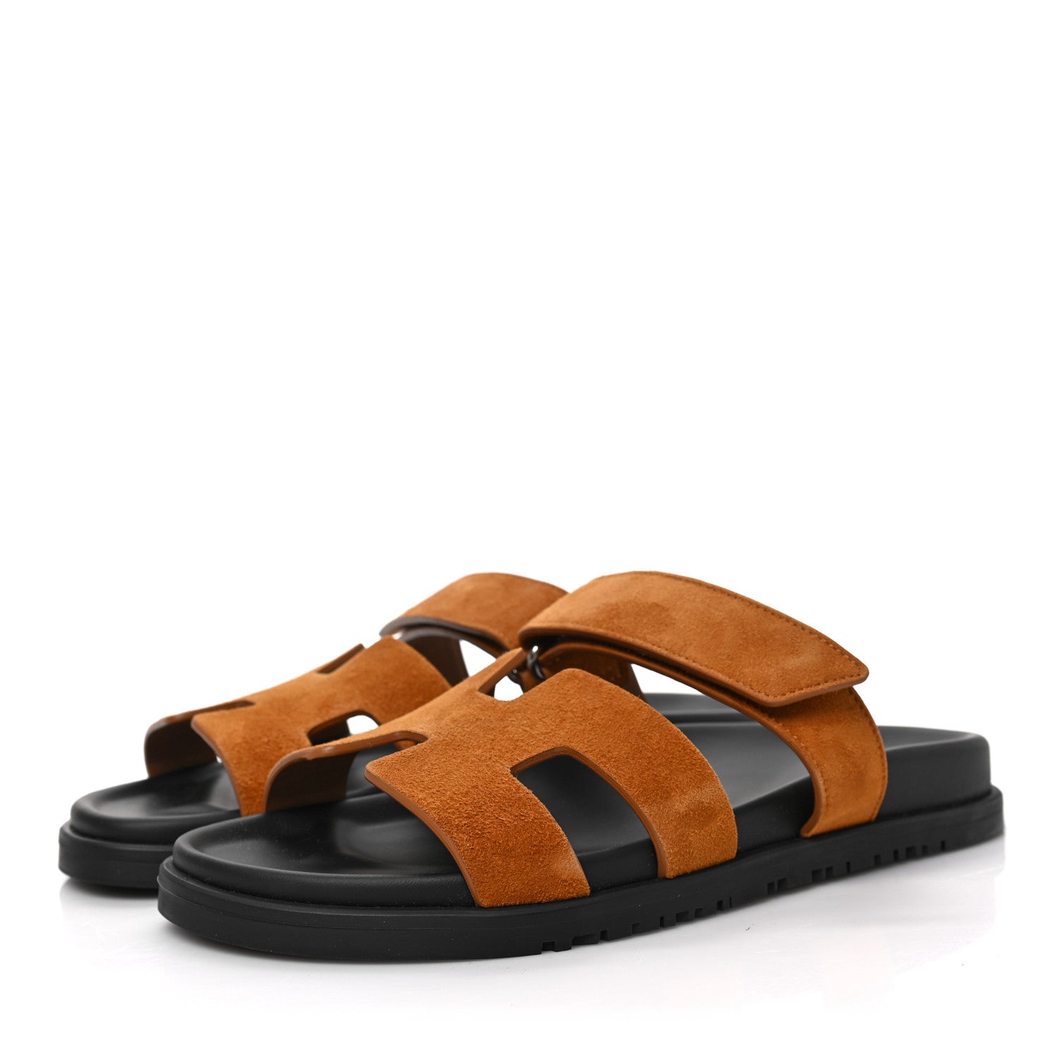 Hermes Suede Goatskin Womens Chypre Sandals 38.5 Naturel 3 of 9