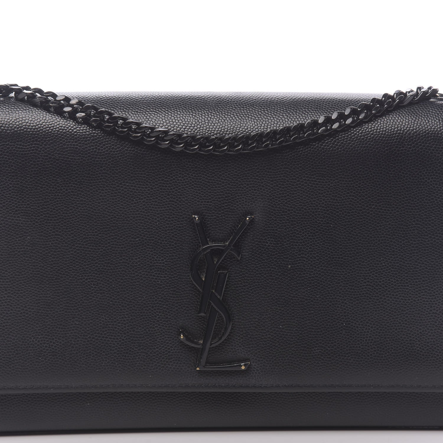 Saint Laurent Grain De Poudre Medium Classic Monogram Kate Satchel Black 9 of 9