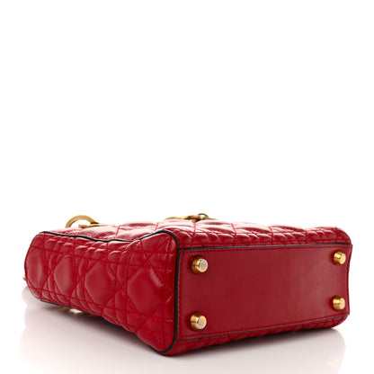 Christian Dior Crinkled Patent Cannage Small Lucky Badges My Lady Dior Red 4 of 11