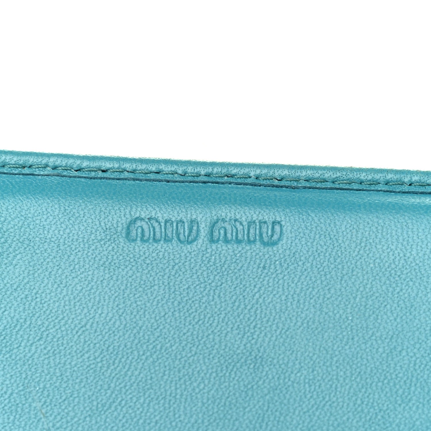 Miu Miu Nappa Matelasse Flap Wallet Turchese 6 of 10